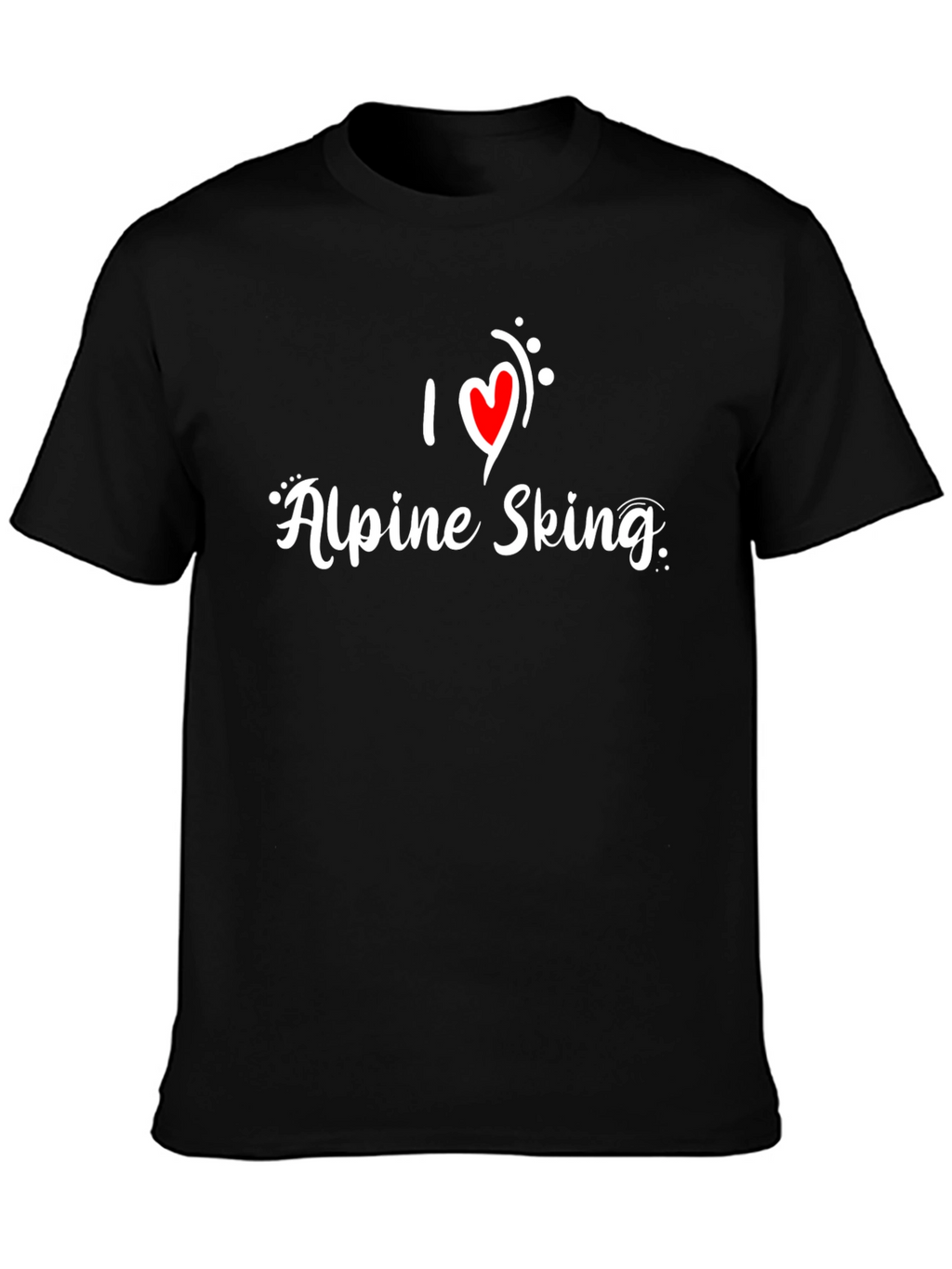 I Love Alpine Skiing Black T-Shirt