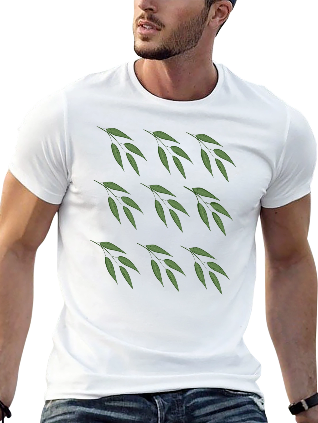 Leaf Pattern T-Shirt - Nature Inspired Casual Wear