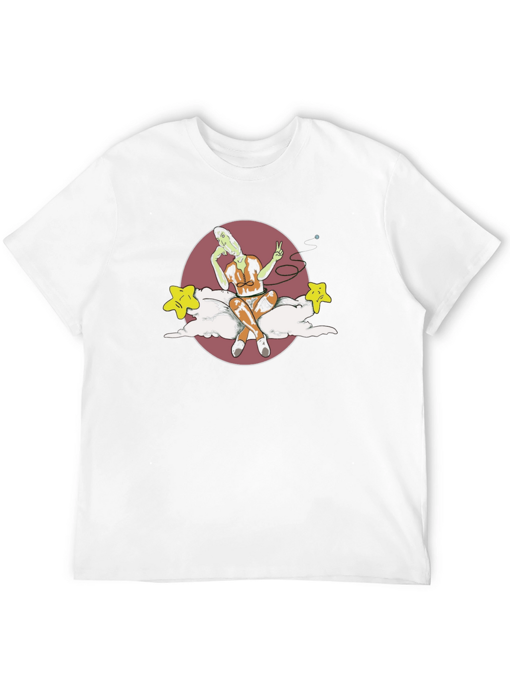 Surreal Cartoon Graphic Tee - Soft Black Cotton