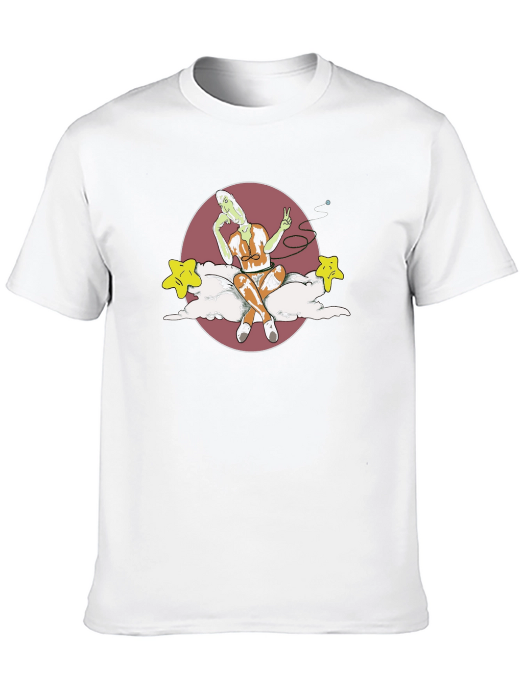 Surreal Cartoon Graphic Tee - Soft Black Cotton