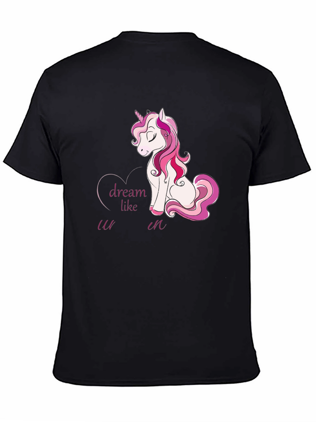 Dream Like Unicorn Graphic Black T-Shirt