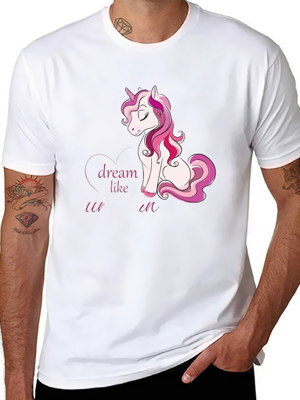 Dream Like Unicorn Graphic Black T-Shirt