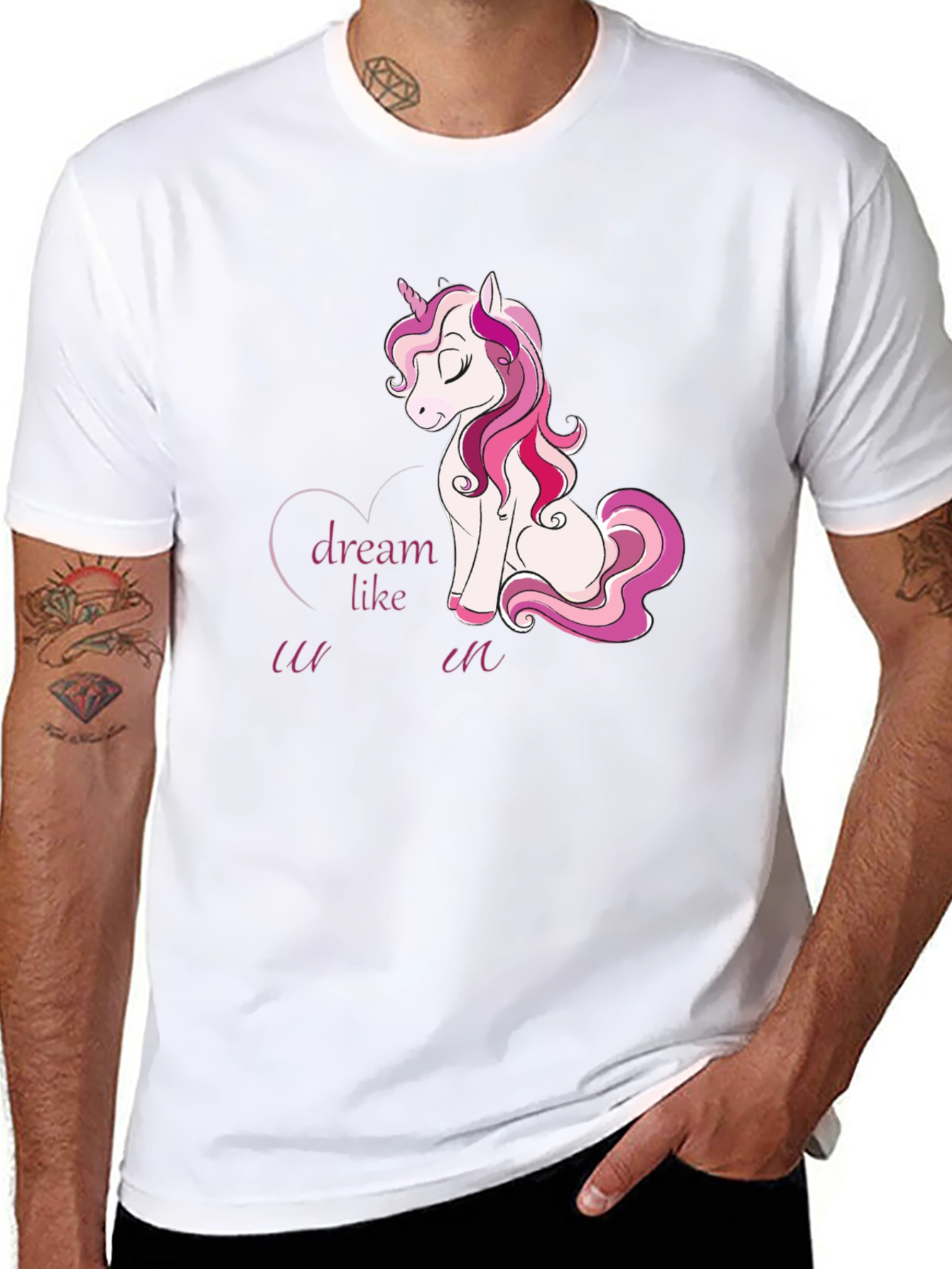 Dream Like Unicorn Graphic Black T-Shirt