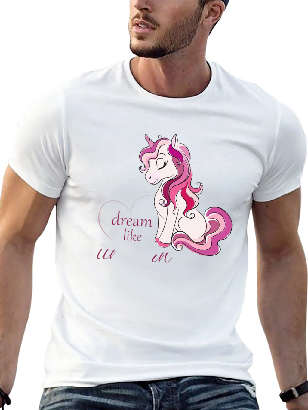 Dream Like Unicorn Graphic Black T-Shirt