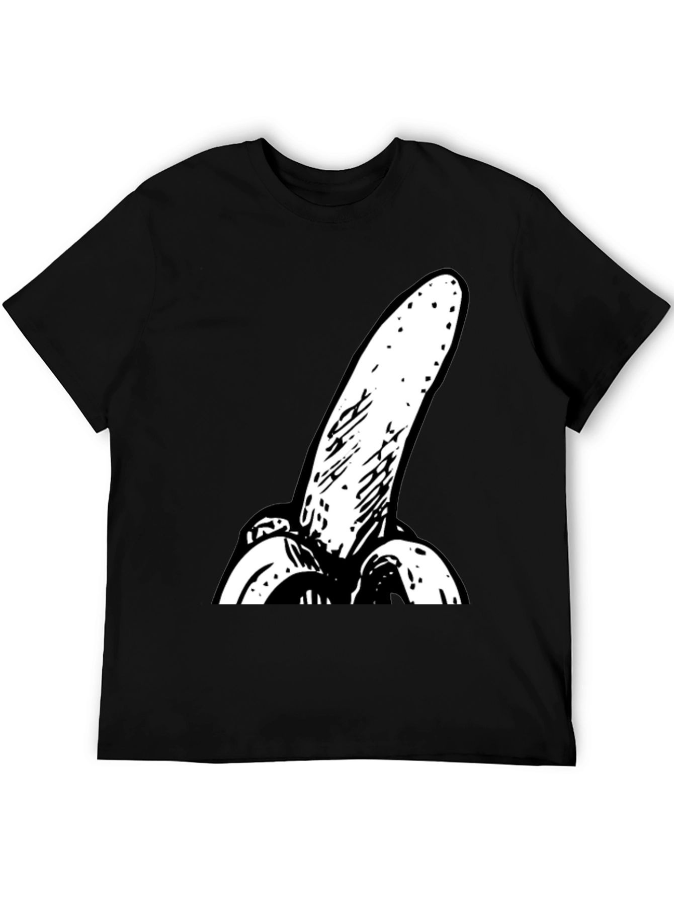 Novelty Banana Graphic Black T-Shirt