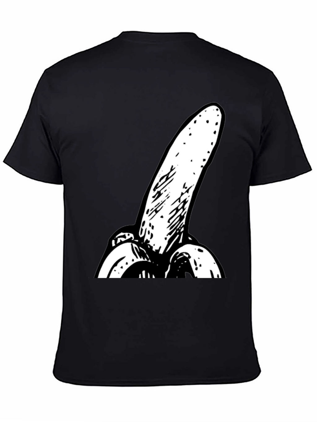 Novelty Banana Graphic Black T-Shirt