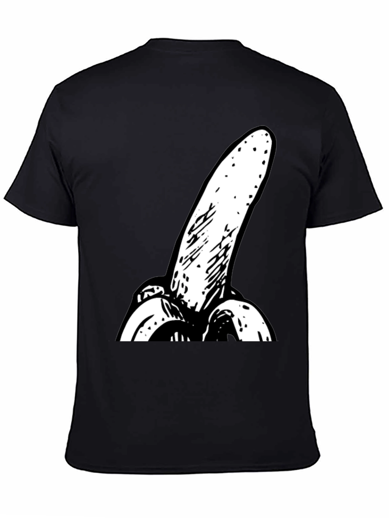 Novelty Banana Graphic Black T-Shirt
