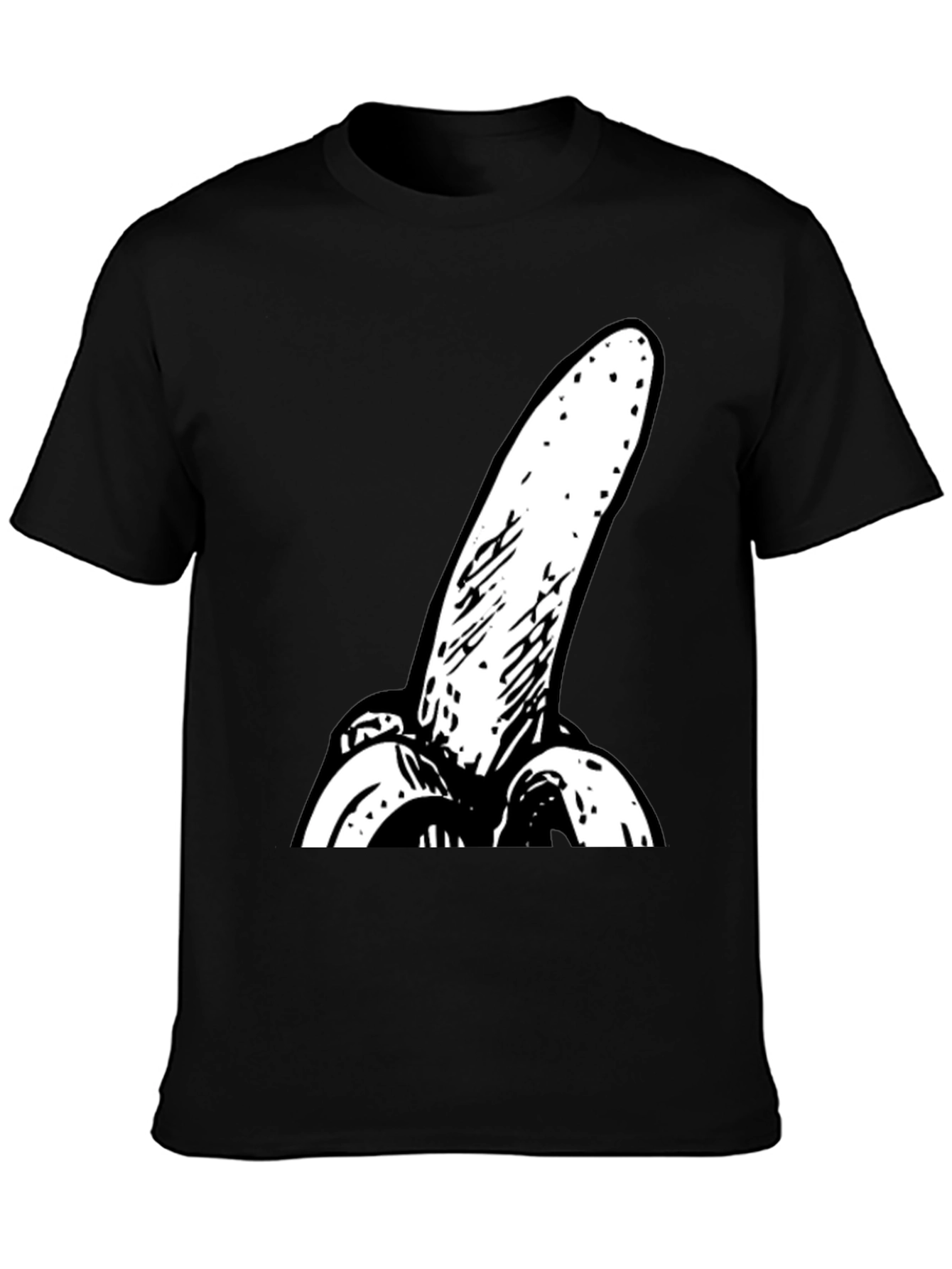 Novelty Banana Graphic Black T-Shirt