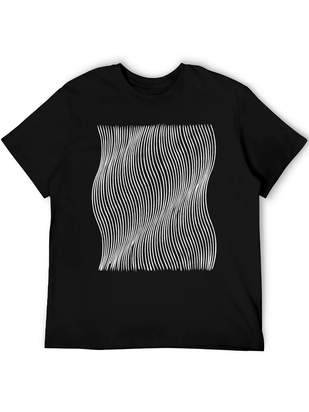 Abstract Wave Line Art Graphic Tee