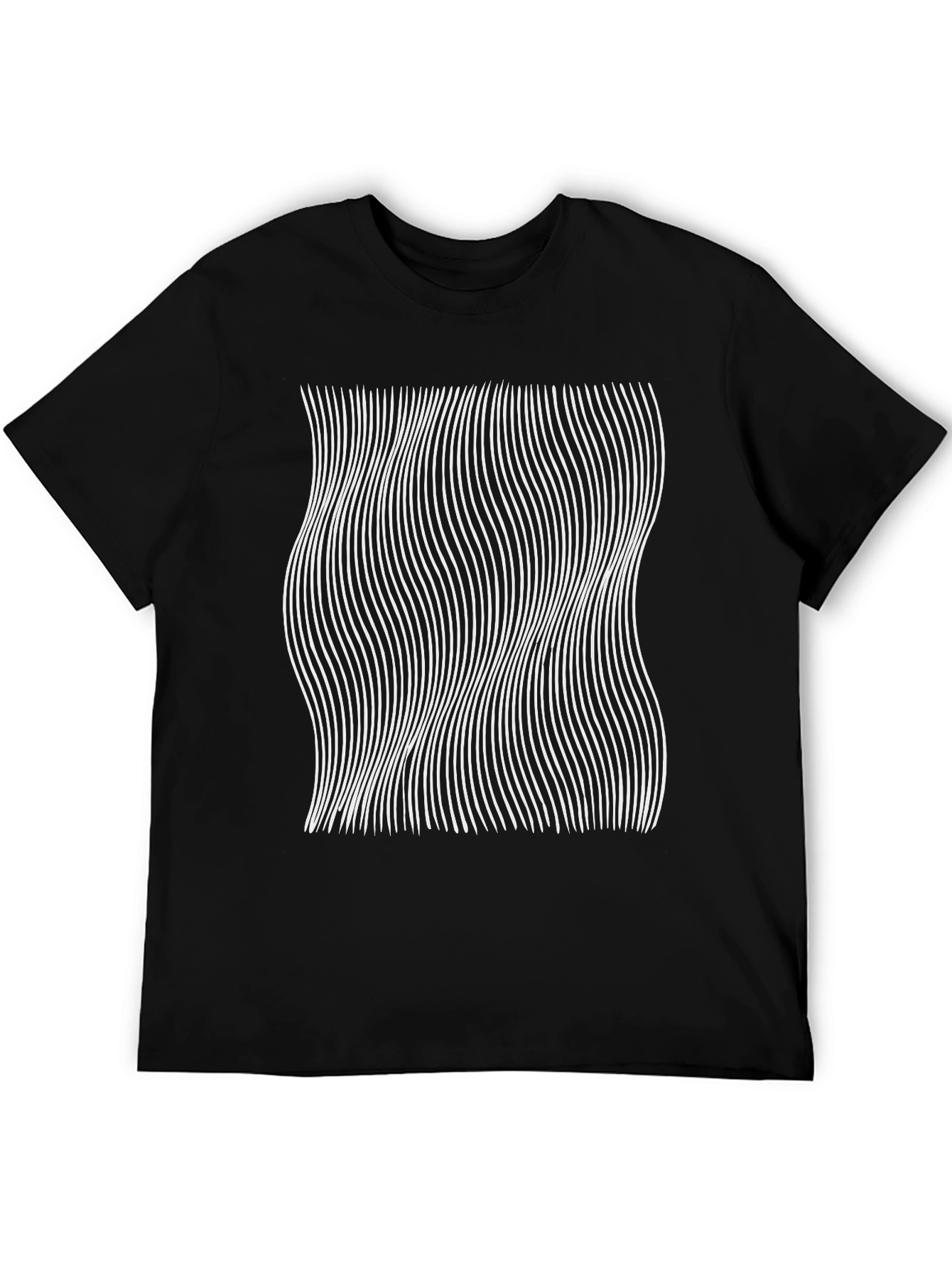 Abstract Wave Line Art Graphic Tee