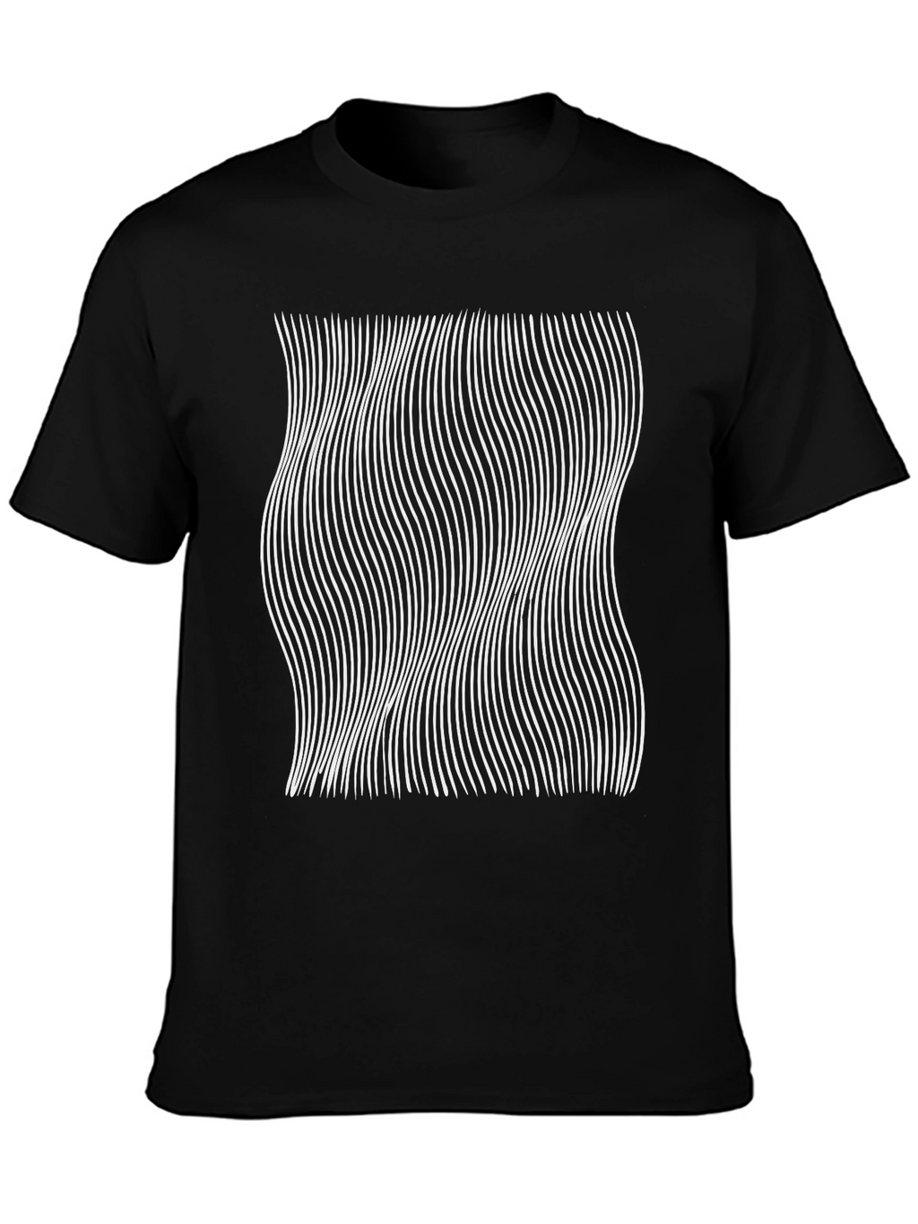 Abstract Wave Line Art Graphic Tee