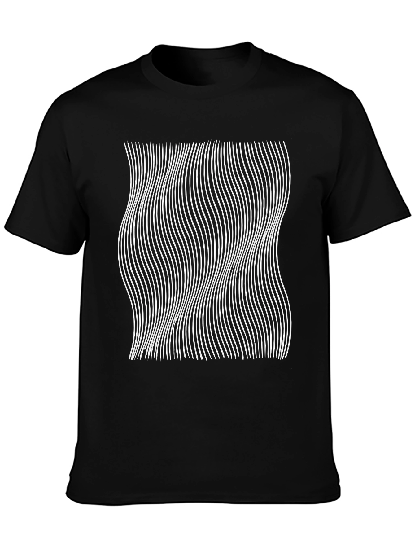 Abstract Wave Line Art Graphic Tee