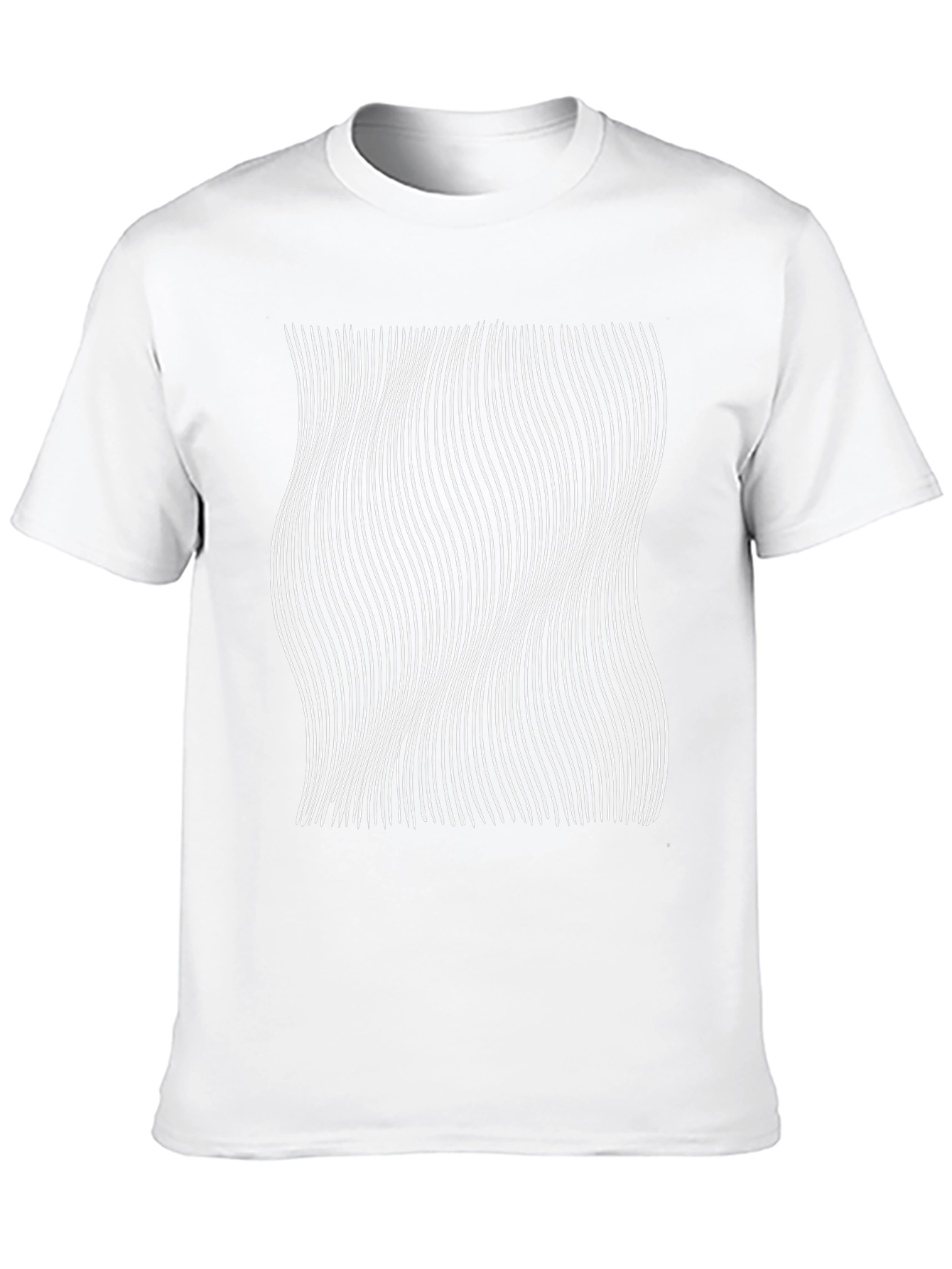 Abstract Wave Line Art Graphic Tee