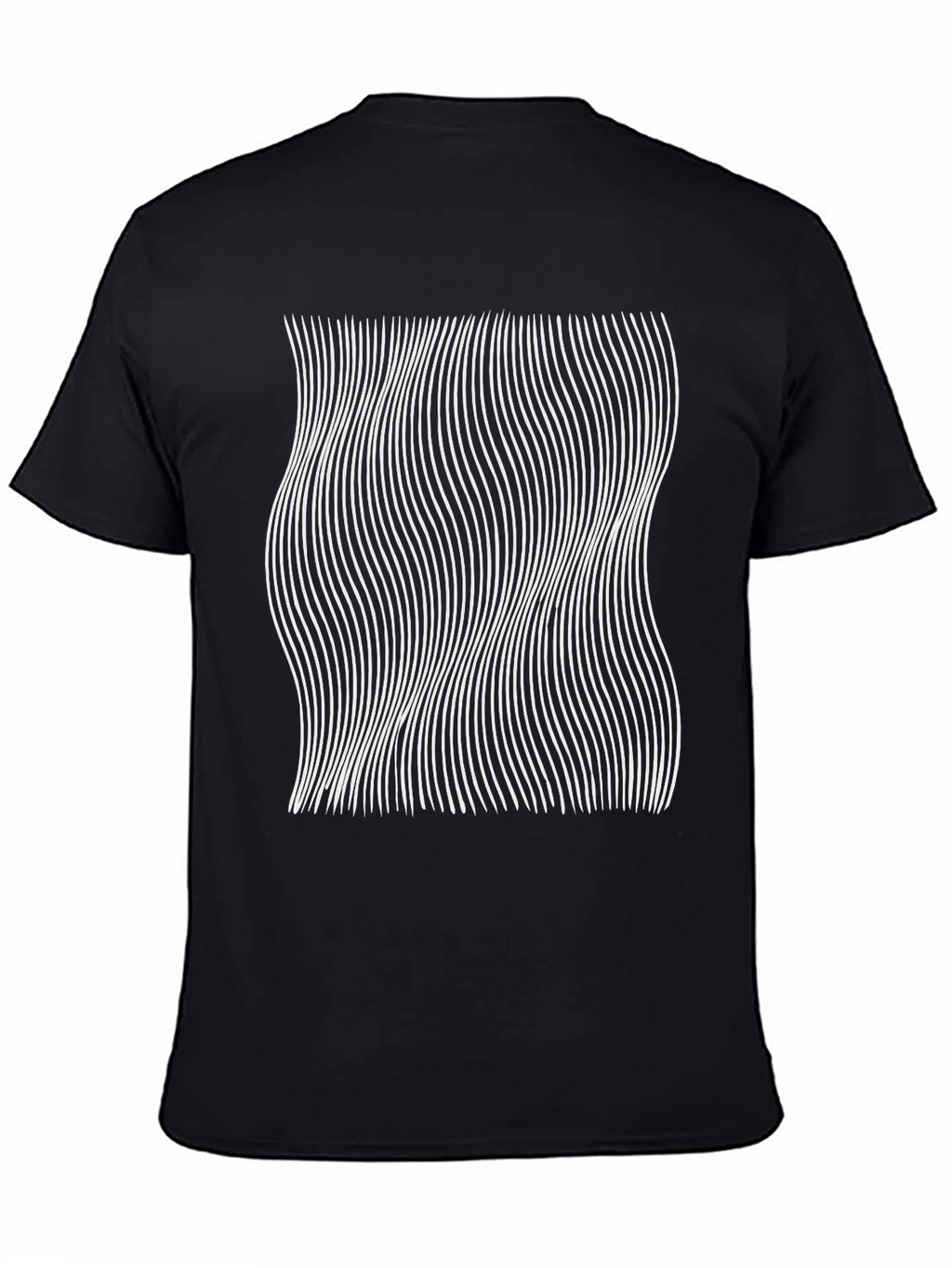 Abstract Wave Line Art Graphic Tee