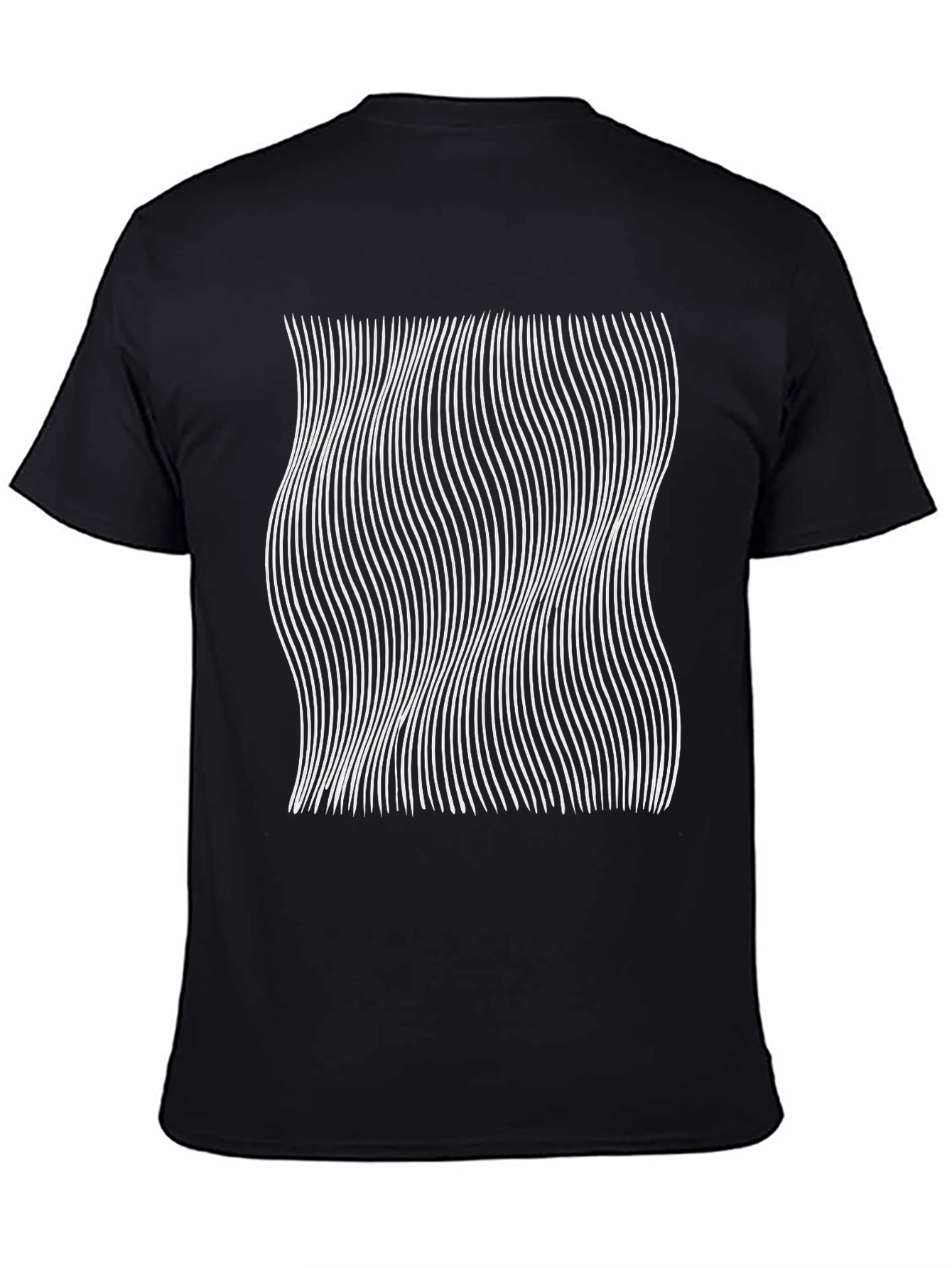 Abstract Wave Line Art Graphic Tee
