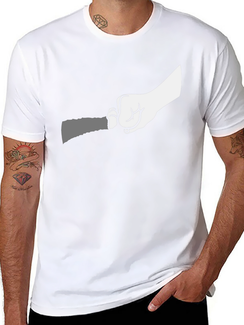 Hand Holding Knife Graphic T-Shirt