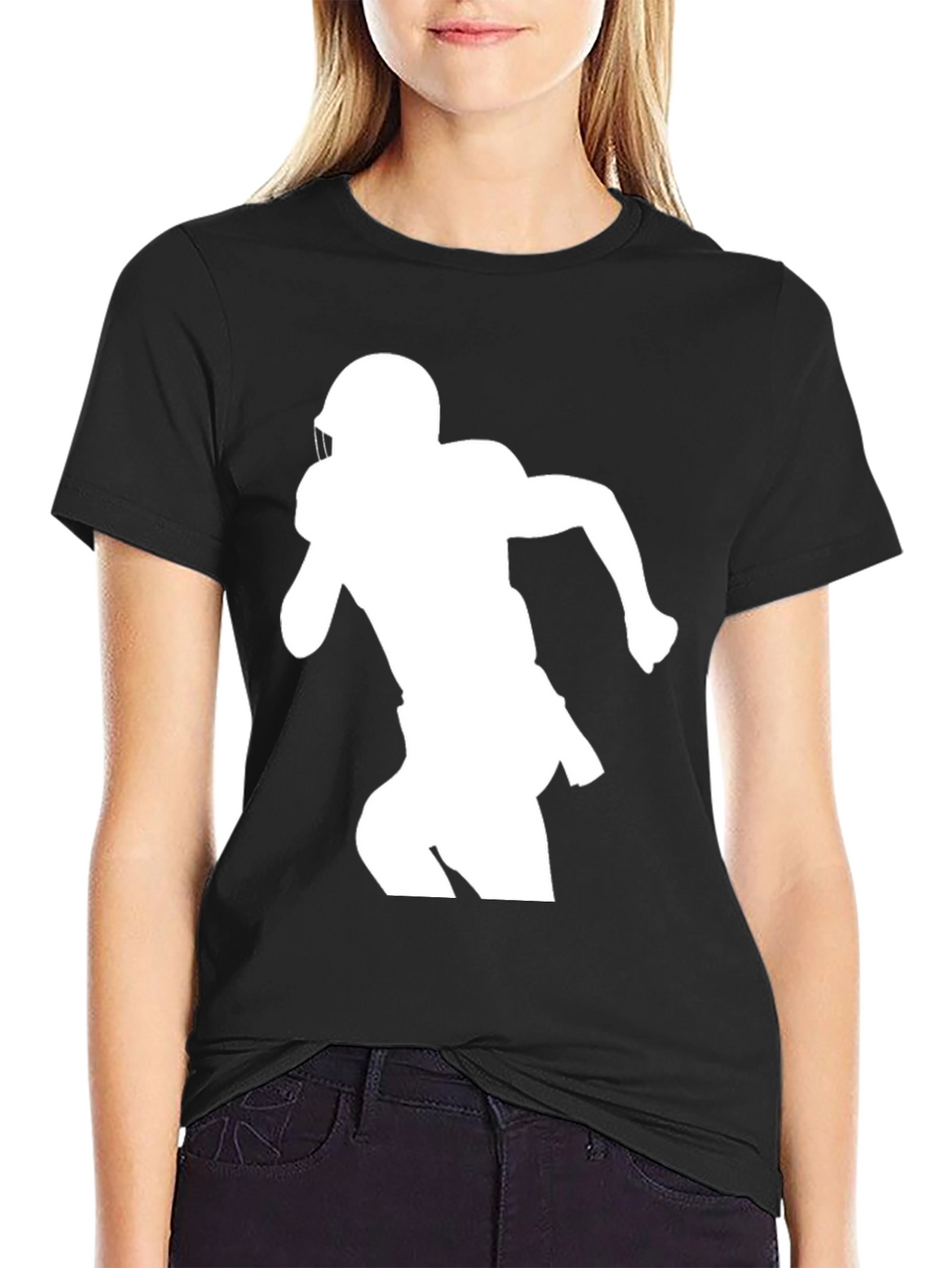 Football Player Silhouette Graphic Tee