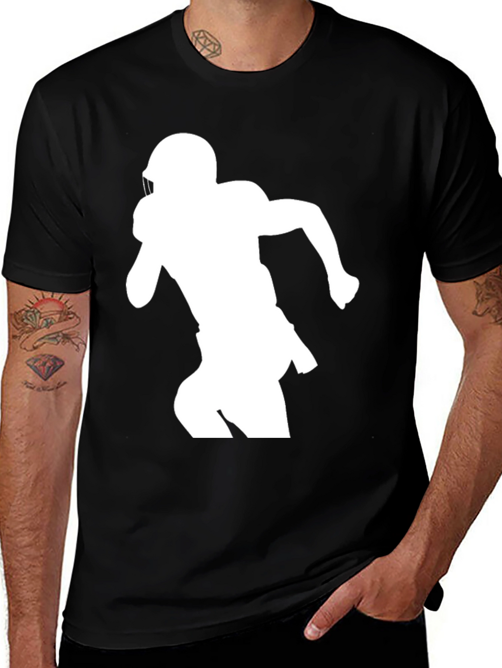 Football Player Silhouette Graphic Tee