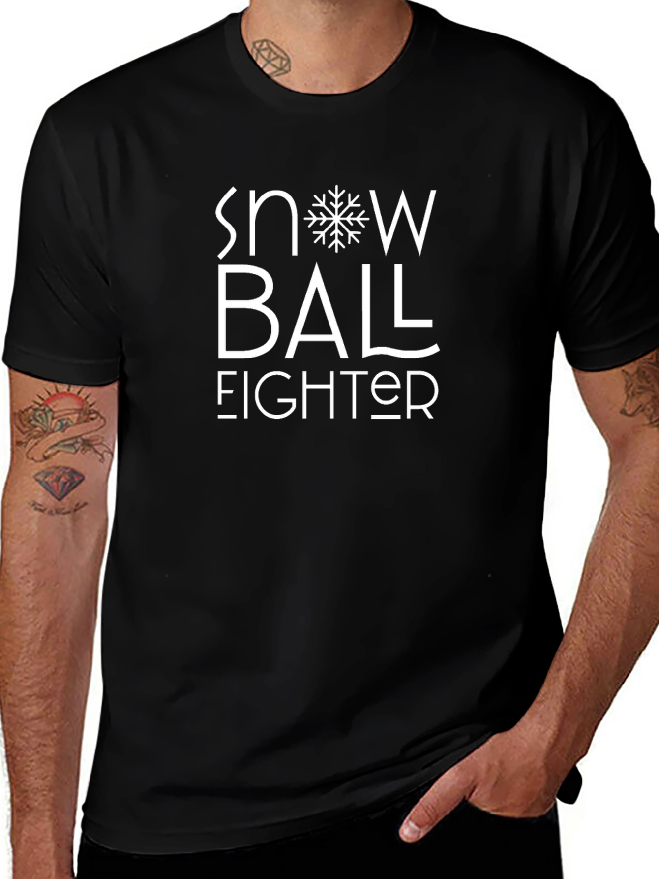 Snowball Fighter Black Graphic Tee