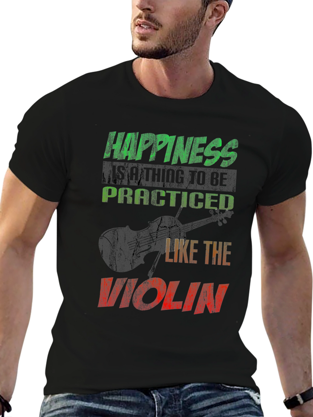 Happiness Violin T-Shirt - Music Lover Tee