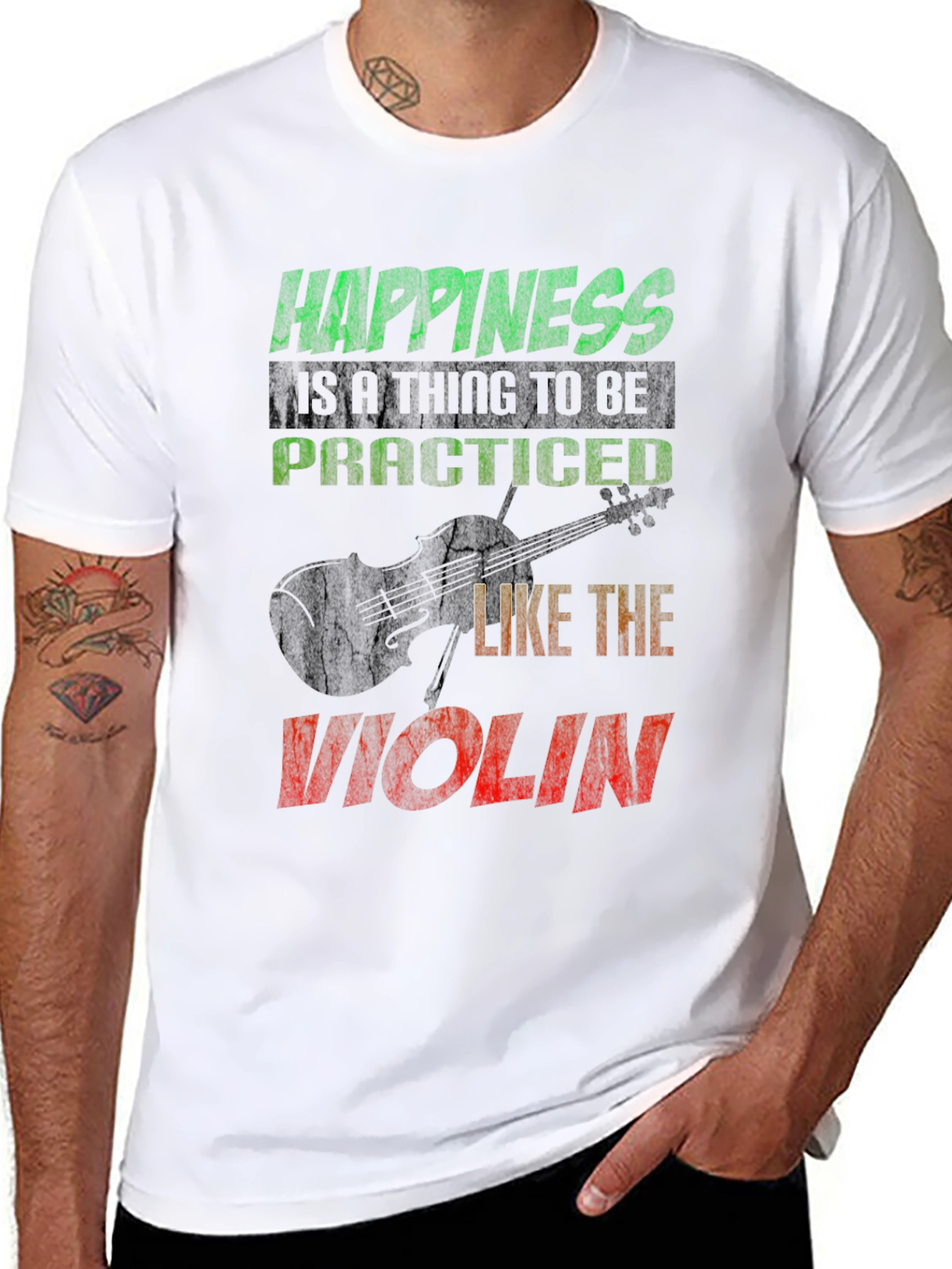 Happiness Violin T-Shirt - Music Lover Tee