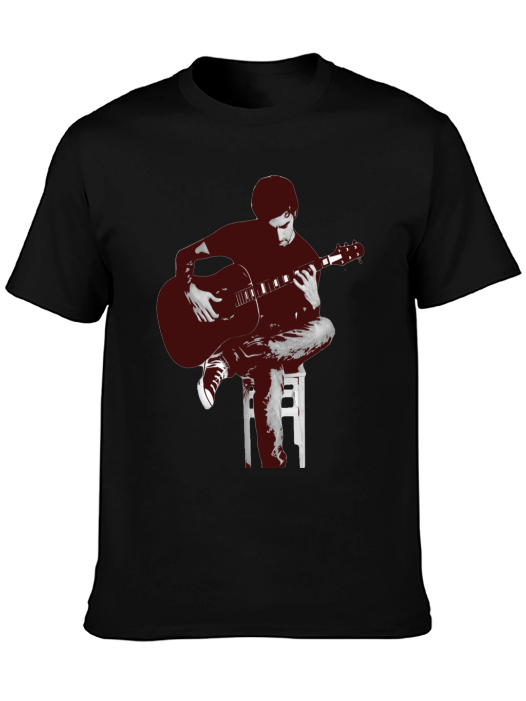 Guitar Player Graphic Tee - Unisex Black T-Shirt
