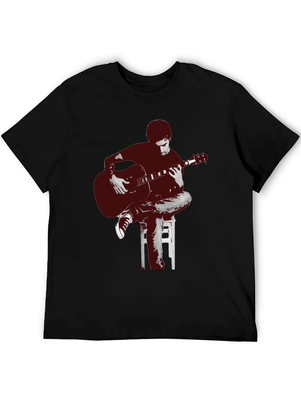 Guitar Player Graphic Tee - Unisex Black T-Shirt