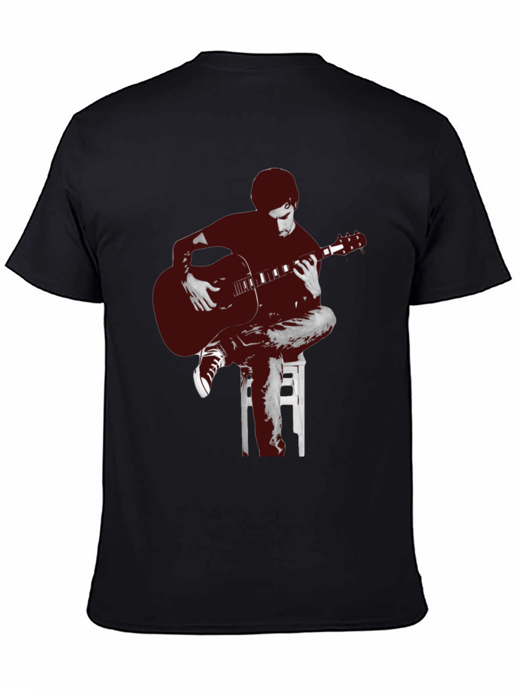 Guitar Player Graphic Tee - Unisex Black T-Shirt