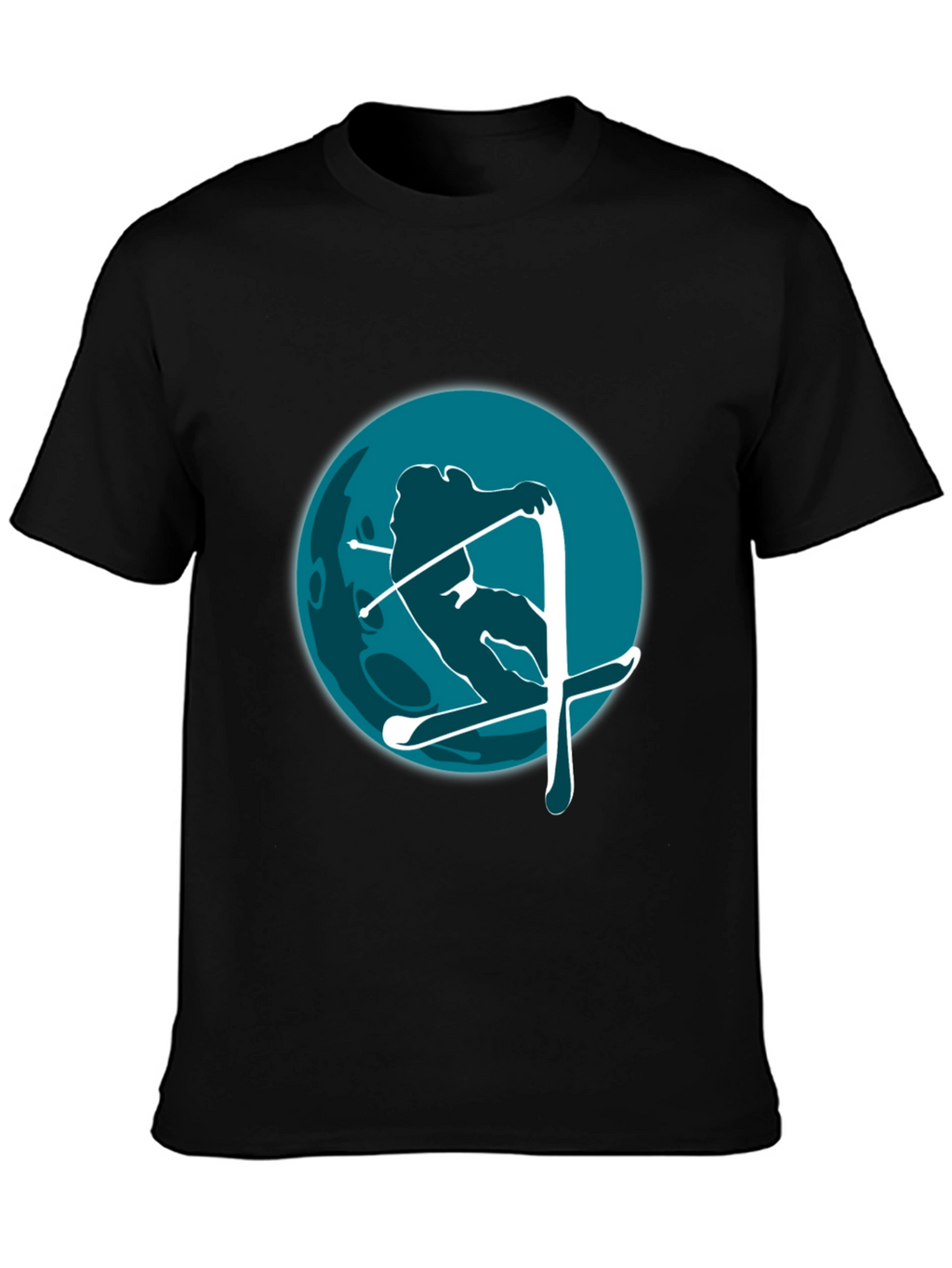 Skiing Graphic Tee - Mens Black T-Shirt