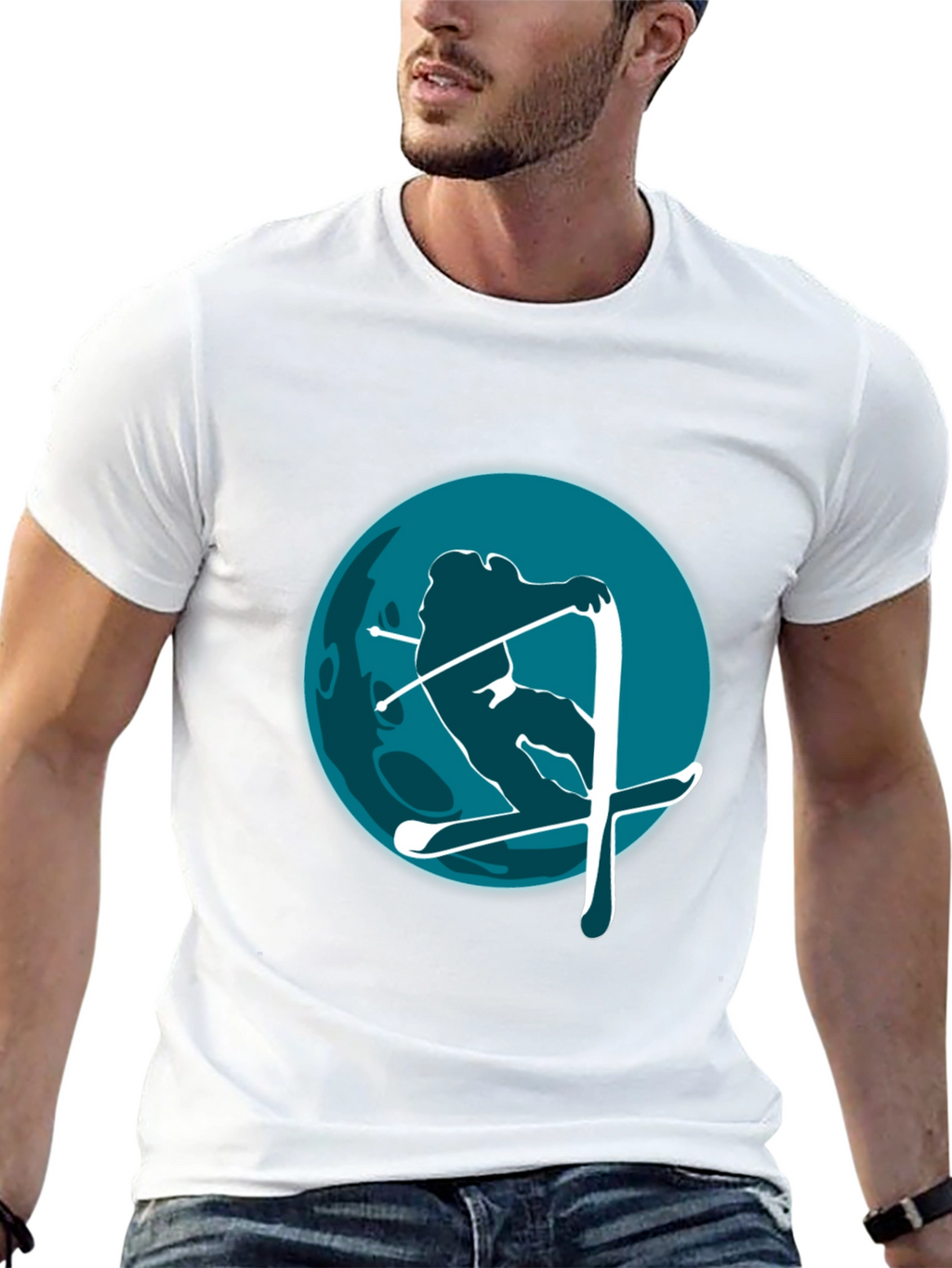 Skiing Graphic Tee - Mens Black T-Shirt