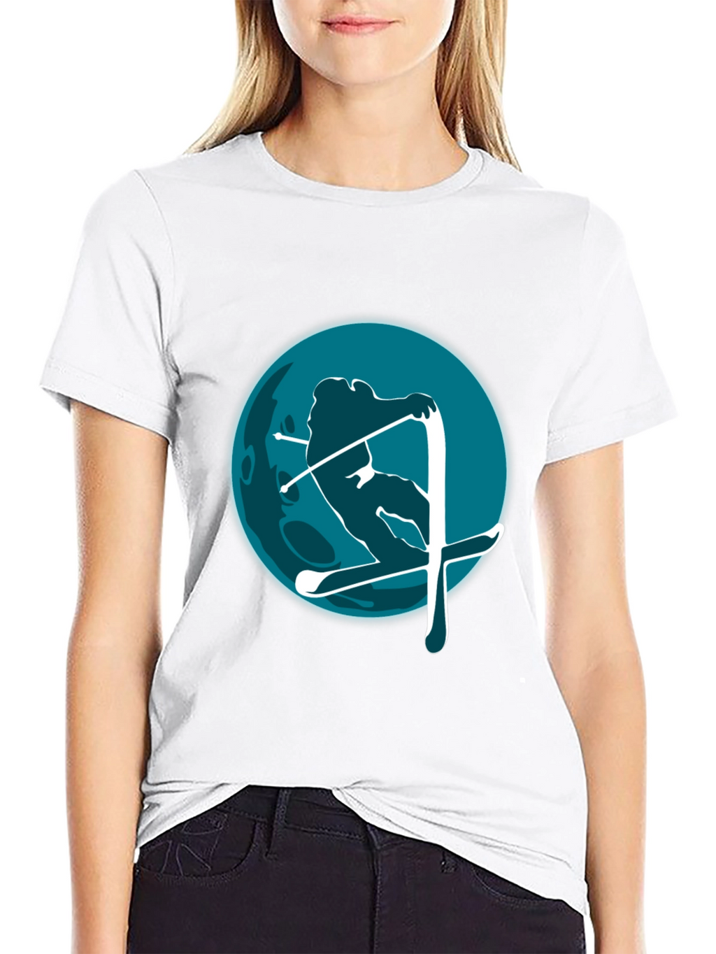 Skiing Graphic Tee - Mens Black T-Shirt