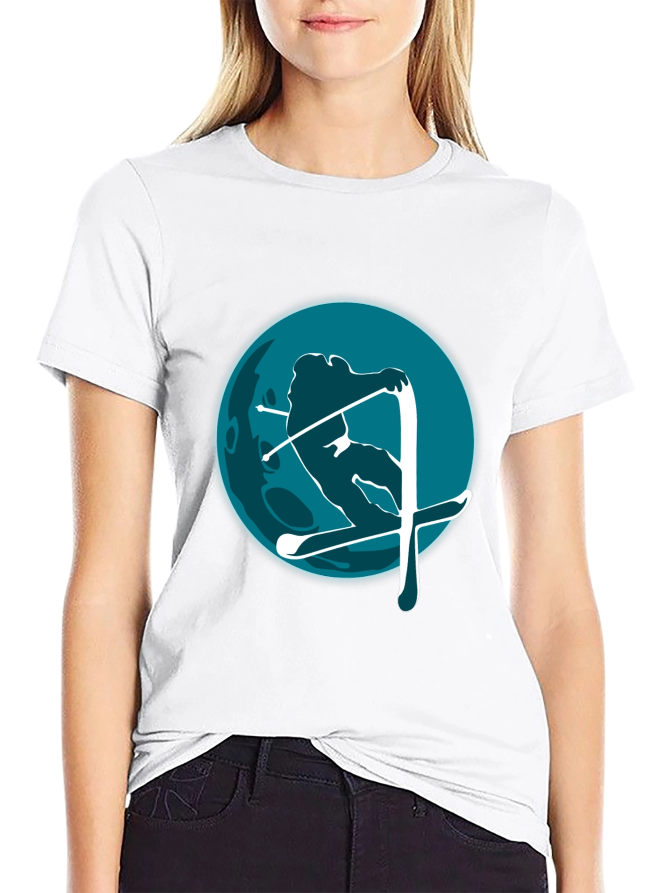 Skiing Graphic Tee - Mens Black T-Shirt