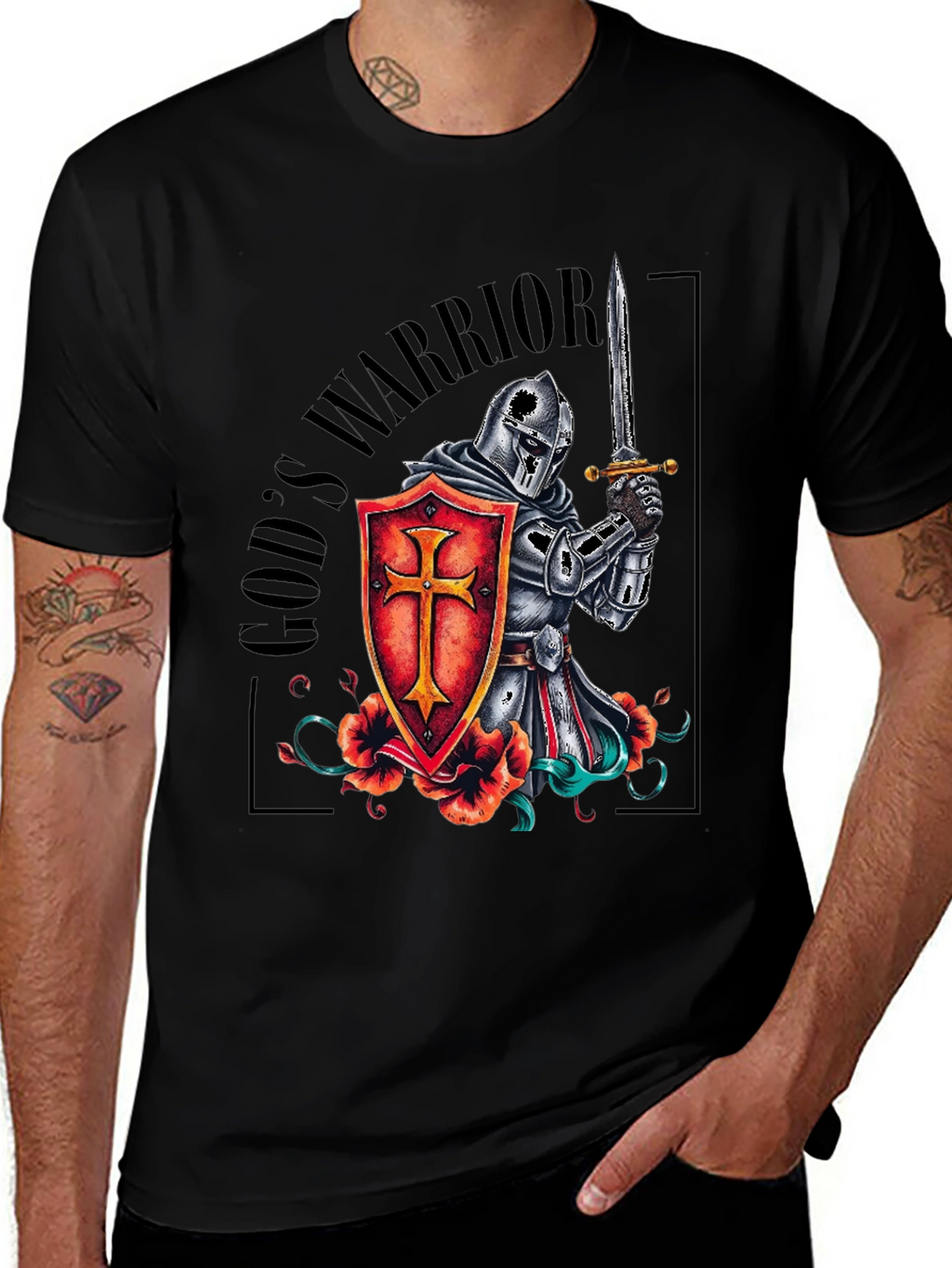 Gods Warrior Knight Templar T-Shirt