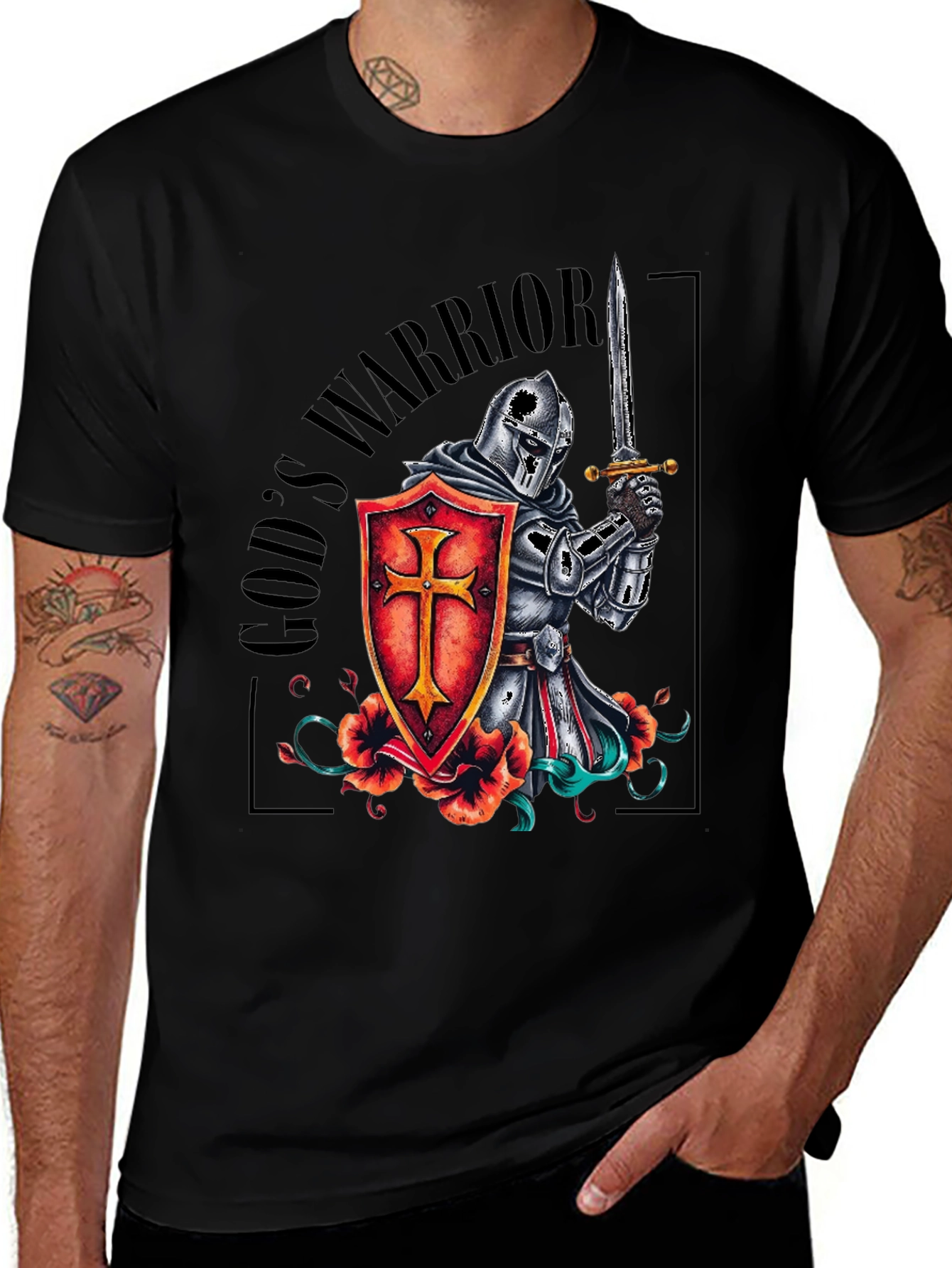 Gods Warrior Knight Templar T-Shirt