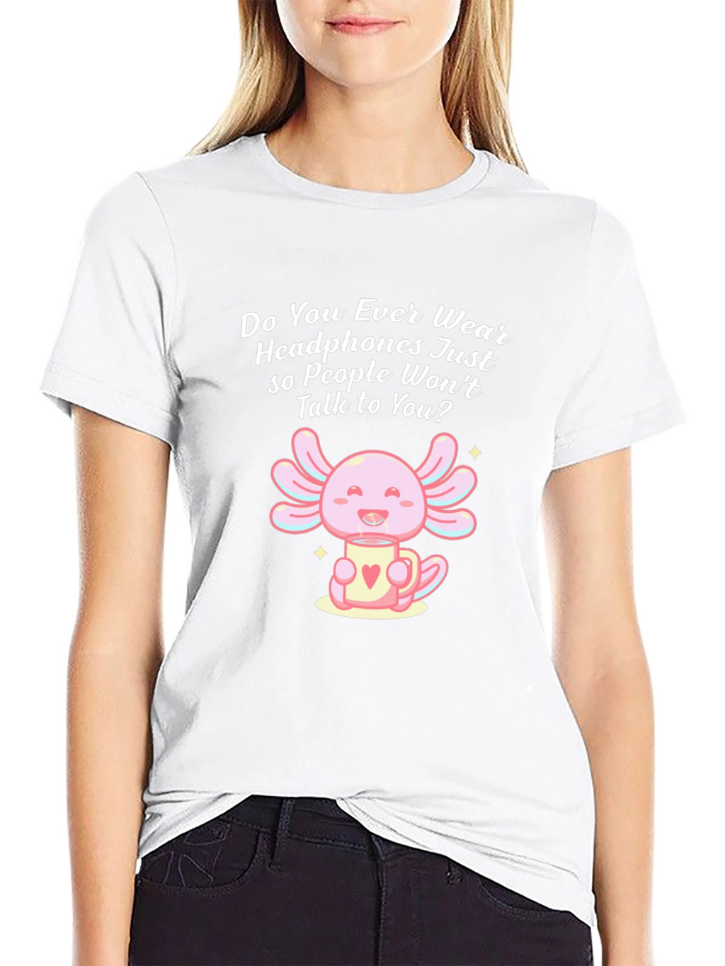 Axolotl Headphones T-Shirt - Cute & Funny