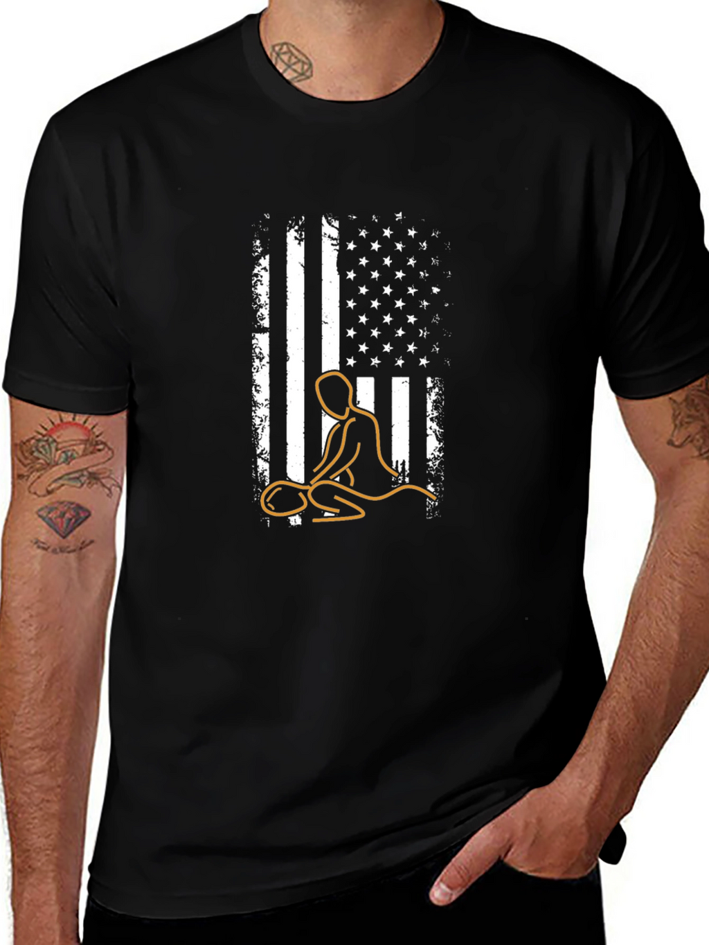Massage Therapy USA Flag Graphic Tee