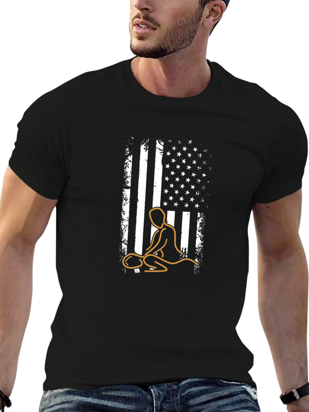 Massage Therapy USA Flag Graphic Tee