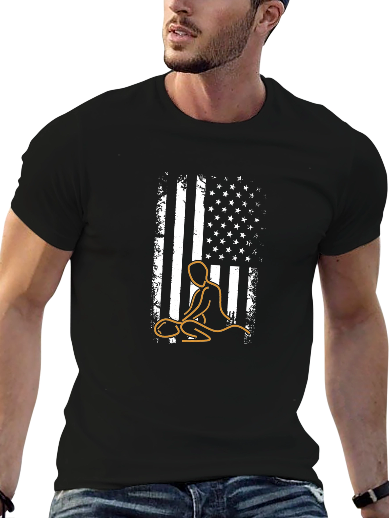 Massage Therapy USA Flag Graphic Tee