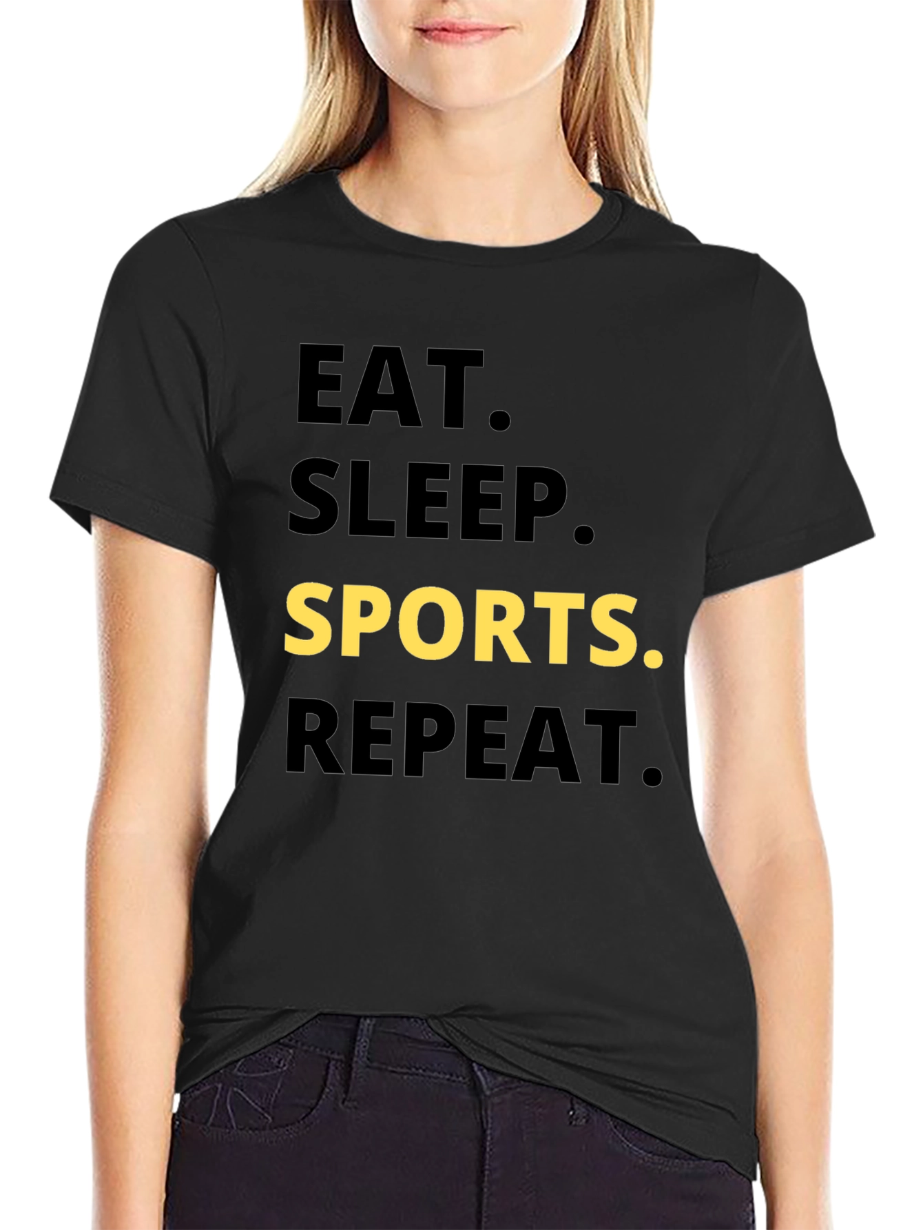 Eat Sleep Sports Repeat Graphic Tee