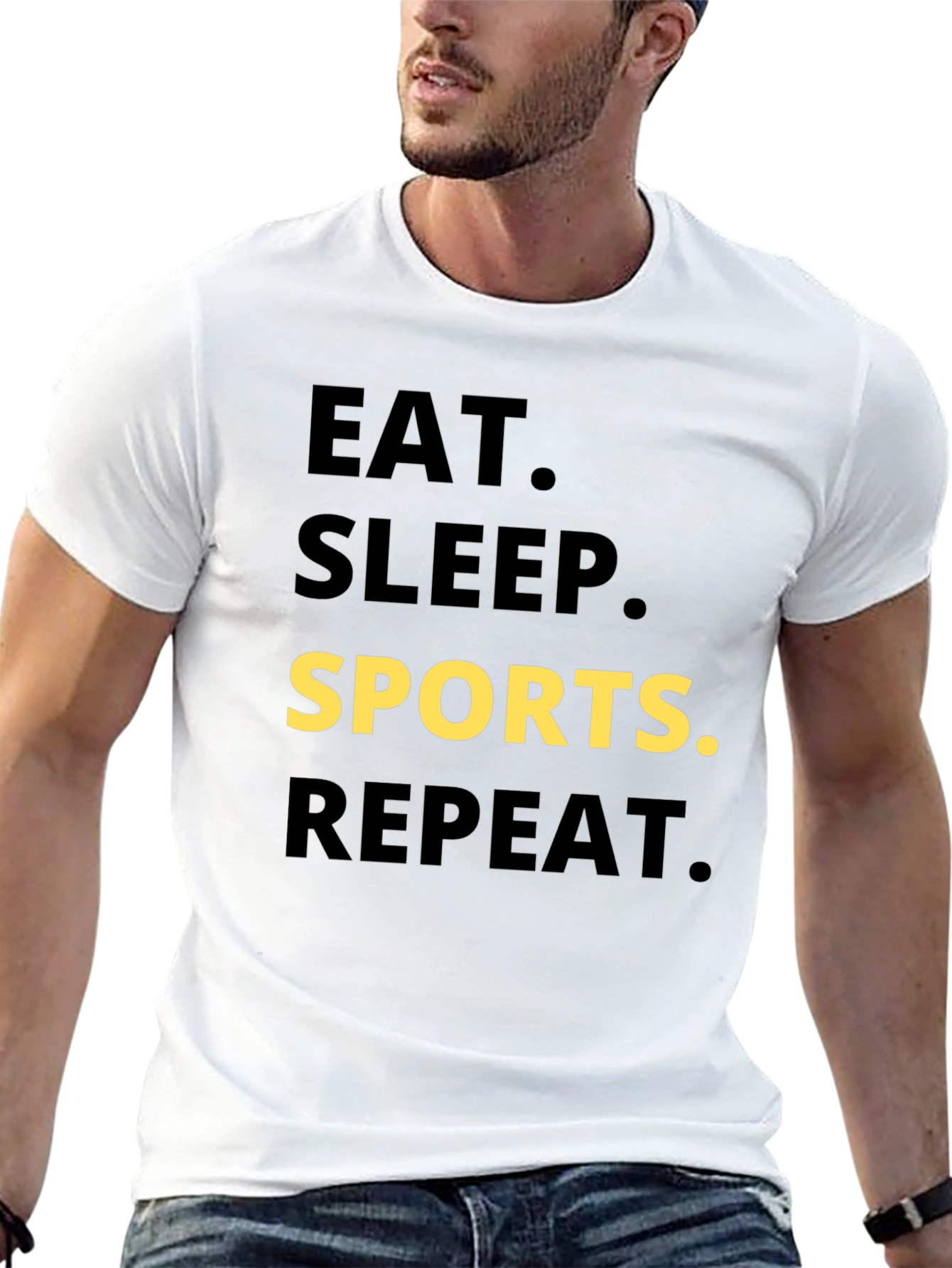Eat Sleep Sports Repeat Graphic Tee