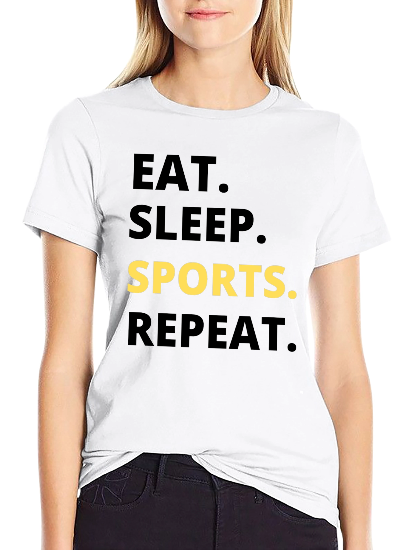 Eat Sleep Sports Repeat Graphic Tee