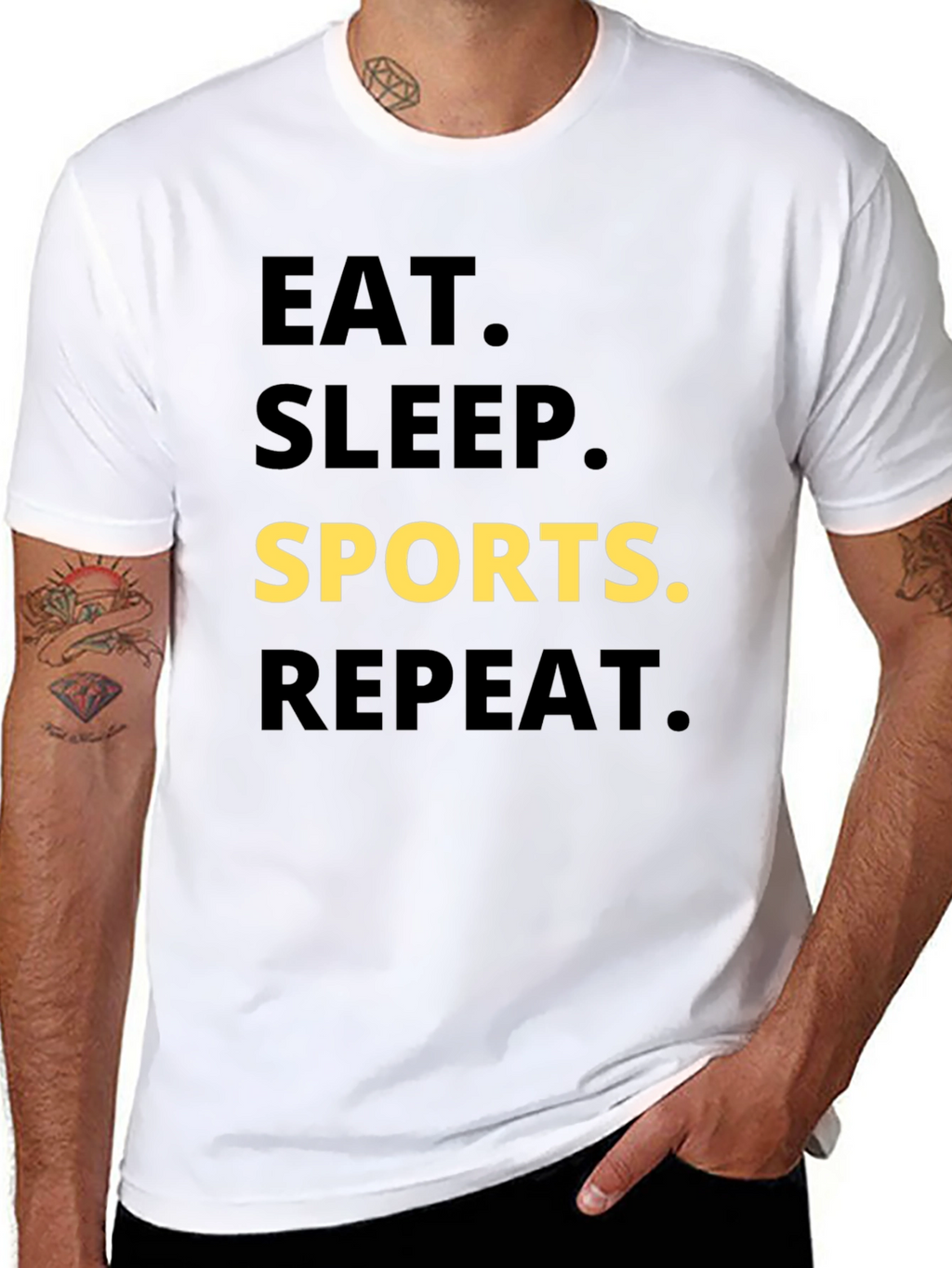 Eat Sleep Sports Repeat Graphic Tee