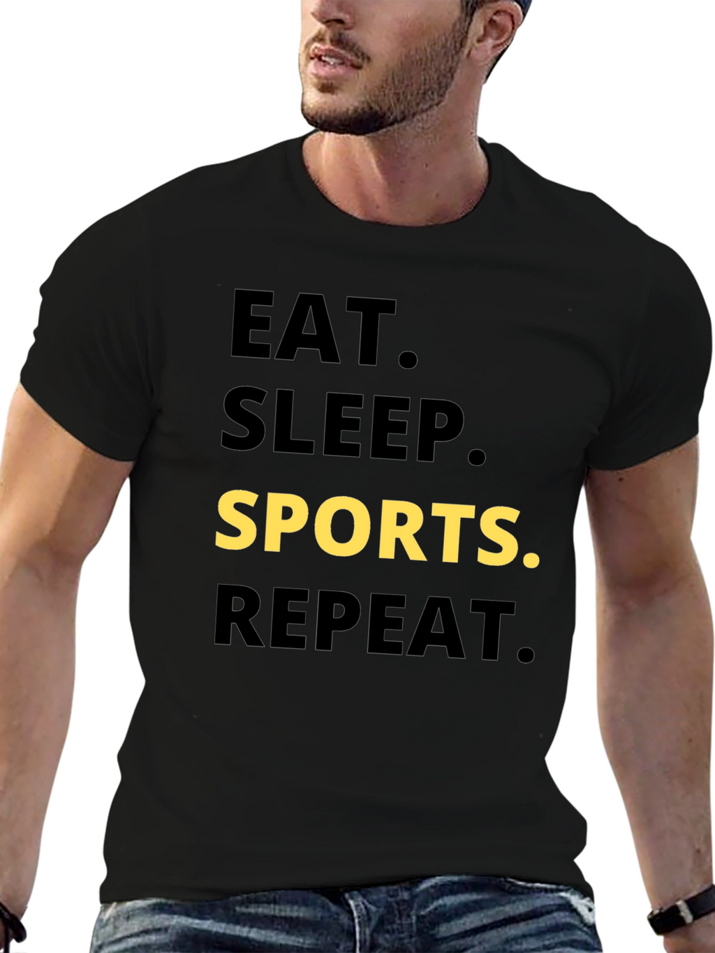 Eat Sleep Sports Repeat Graphic Tee