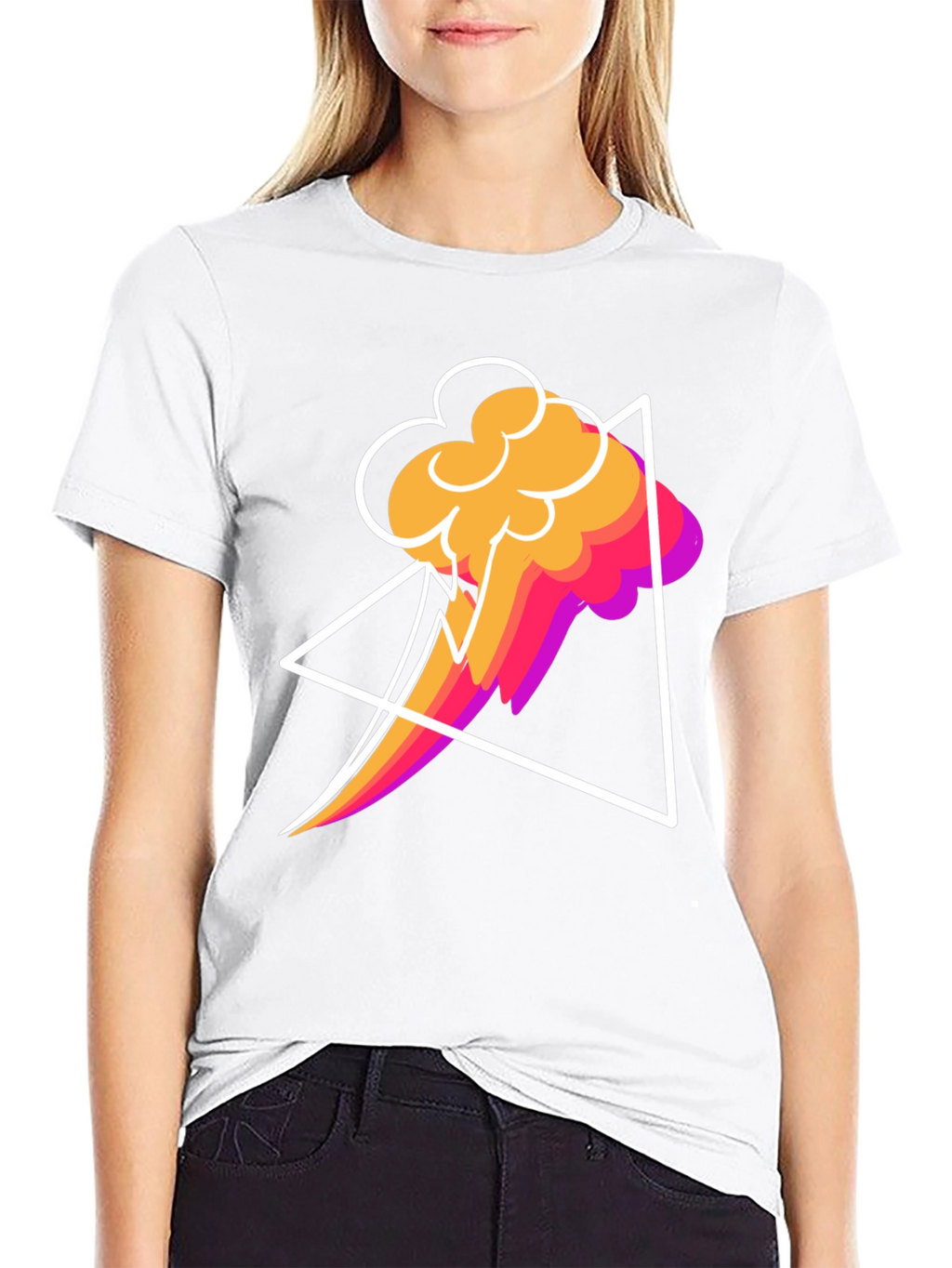 Abstract Graphic T-Shirt - Geometric Cloud Design