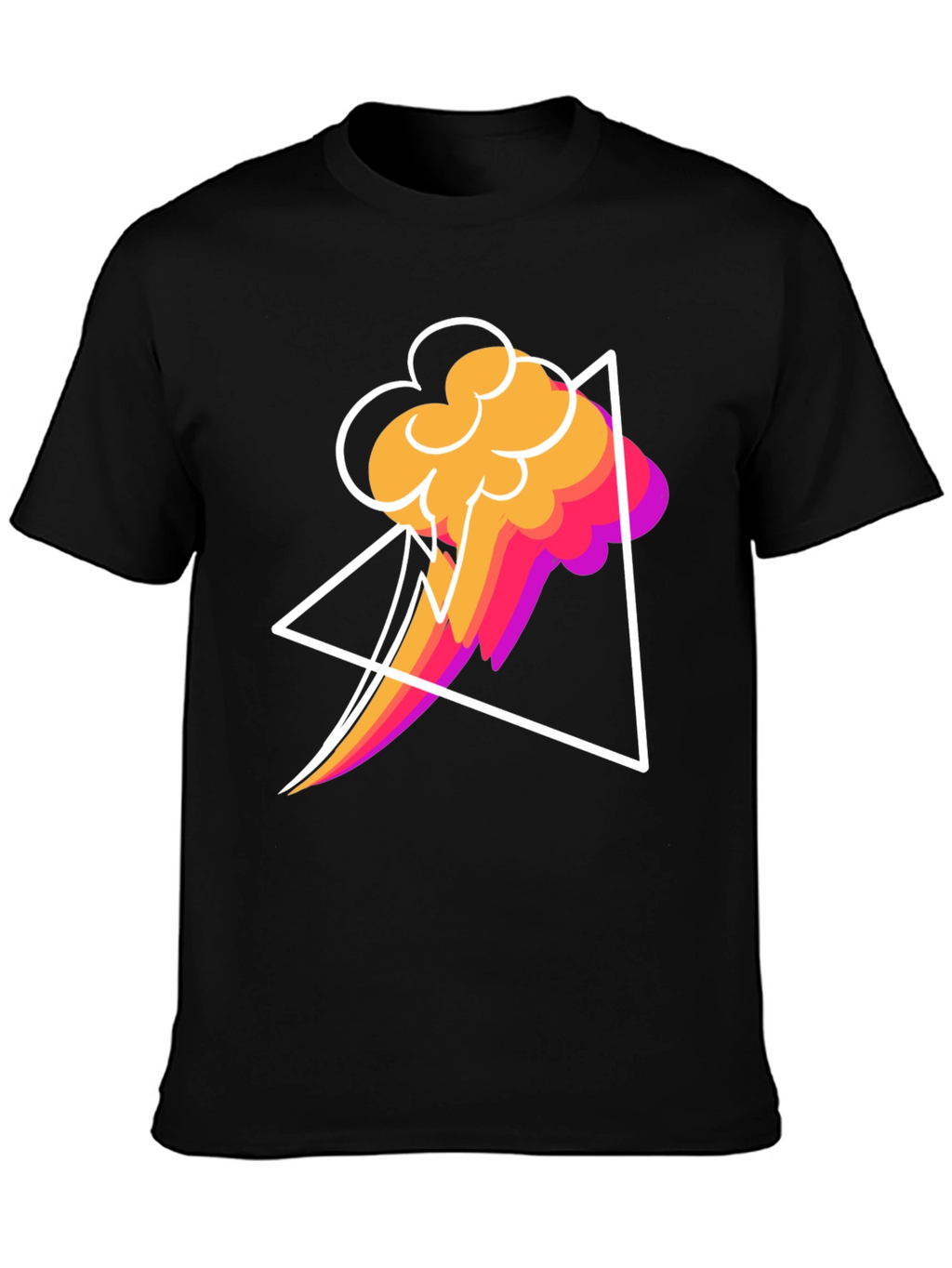 Abstract Graphic T-Shirt - Geometric Cloud Design