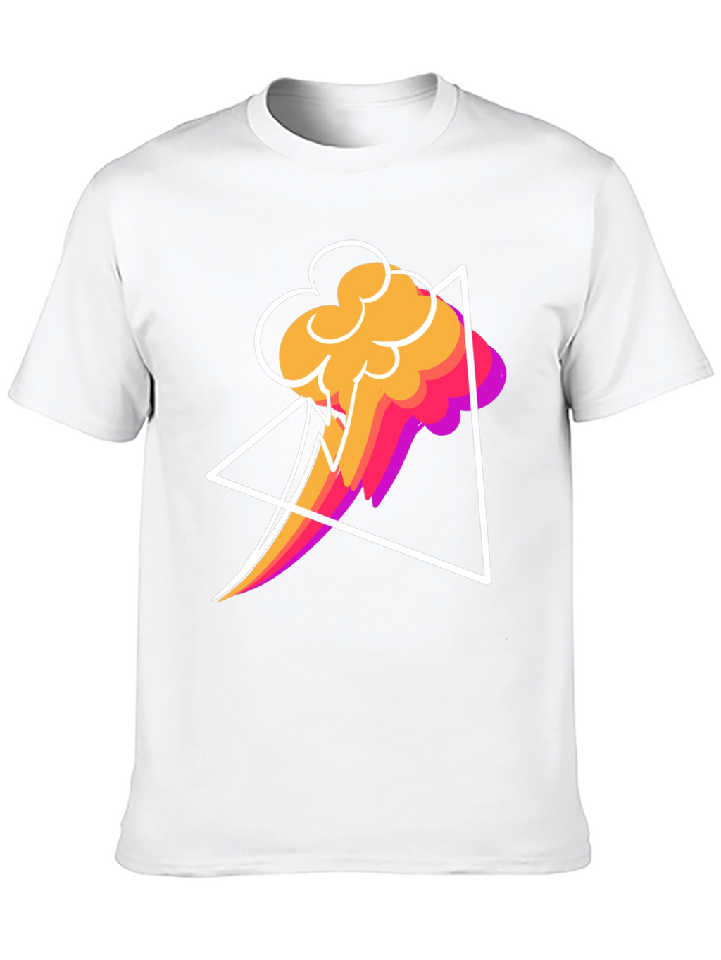 Abstract Graphic T-Shirt - Geometric Cloud Design