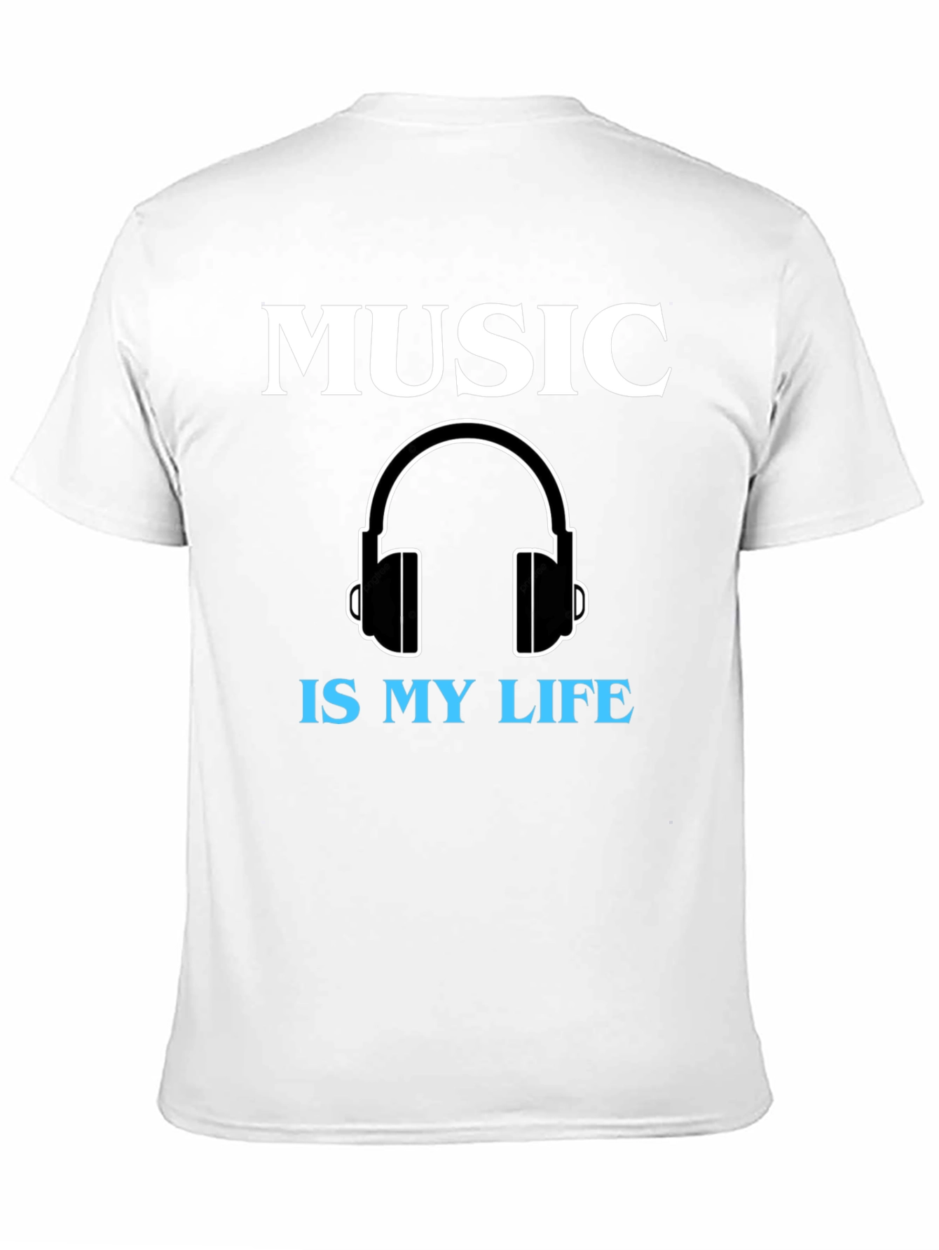 Music is My Life Graphic Tee - Black