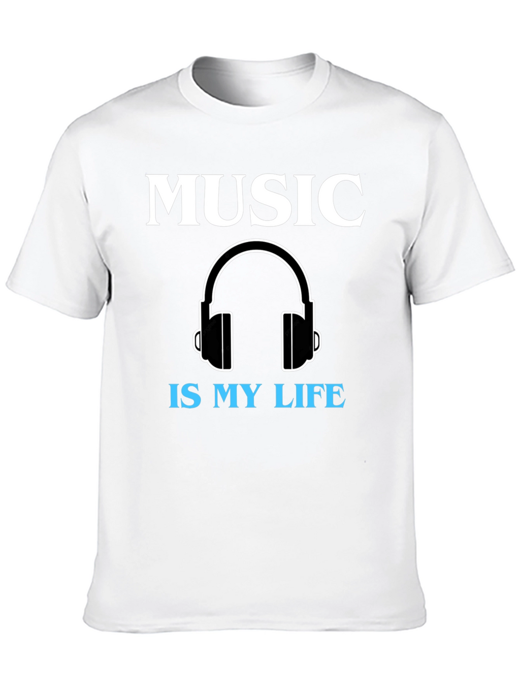 Music is My Life Graphic Tee - Black