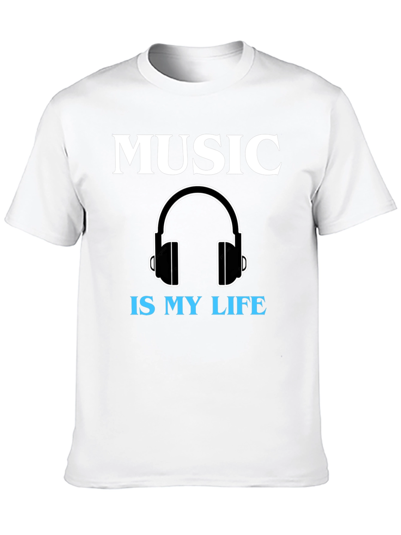 Music is My Life Graphic Tee - Black