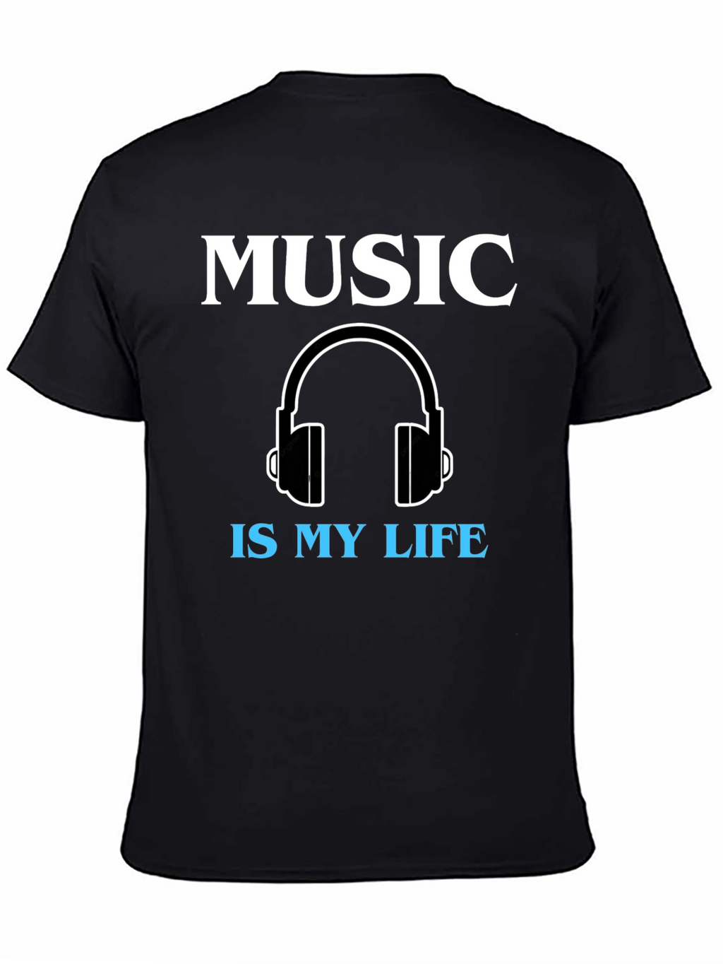 Music is My Life Graphic Tee - Black